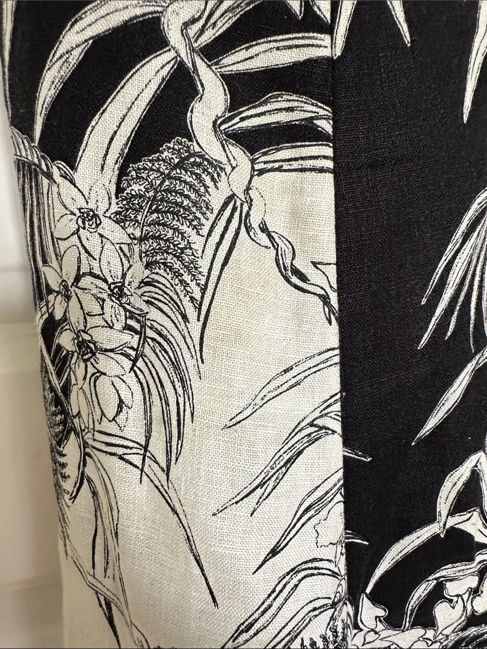 Reformation Black & White Tropical-Print Spaghetti-Strap Jumpsuit